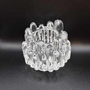Vintage Göran Wärff Kosta Boda Polar Crystal Votive Candle Holder Scandinavian